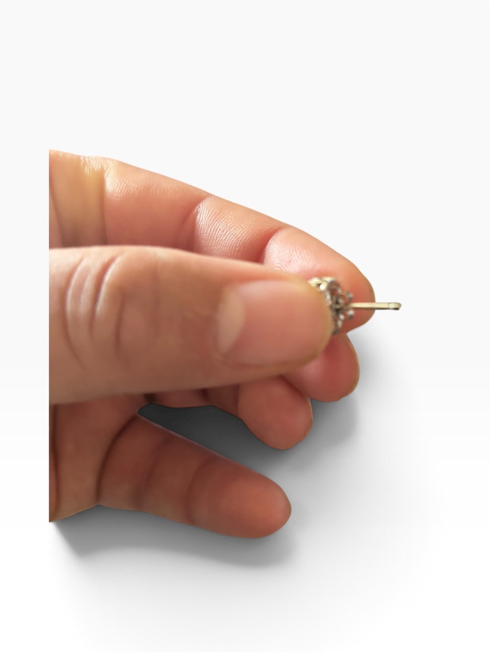 Halo Stud Earrings with Sparkling Clear Stones - Picture 4 of 4